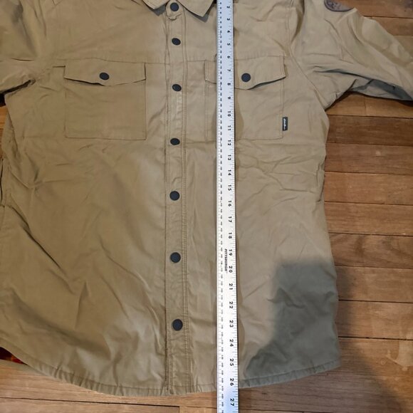 Eddie Bauer Men's Snap Button jacket Southwestern Fleece Lined Size L Tan - Picture 11 of 12